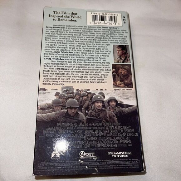 Saving Private Ryan (VHS, 1999) Tom Hanks RENTAL - Picture 3 of 9